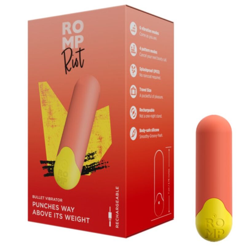 ROMP - RIOT BALA VIBRADORA MULTIFUNCIÓN NARANJA + AMARILLA 7 ROMP - RIOT BALA VIBRADORA MULTIFUNCIÓN NARANJA + AMARILLA - Imagen 7