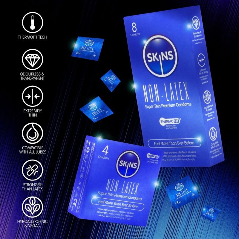 SKINS - PRESERVATIVOS SIN LATEX PACK 4 4 SKINS - PRESERVATIVOS SIN LATEX PACK 4 - Imagen 4