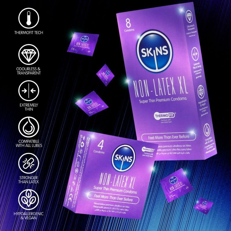 SKINS - PRESERVATIVOS SIN LATEX XL PACK 4 6 SKINS - PRESERVATIVOS SIN LATEX XL PACK 4 - Imagen 6