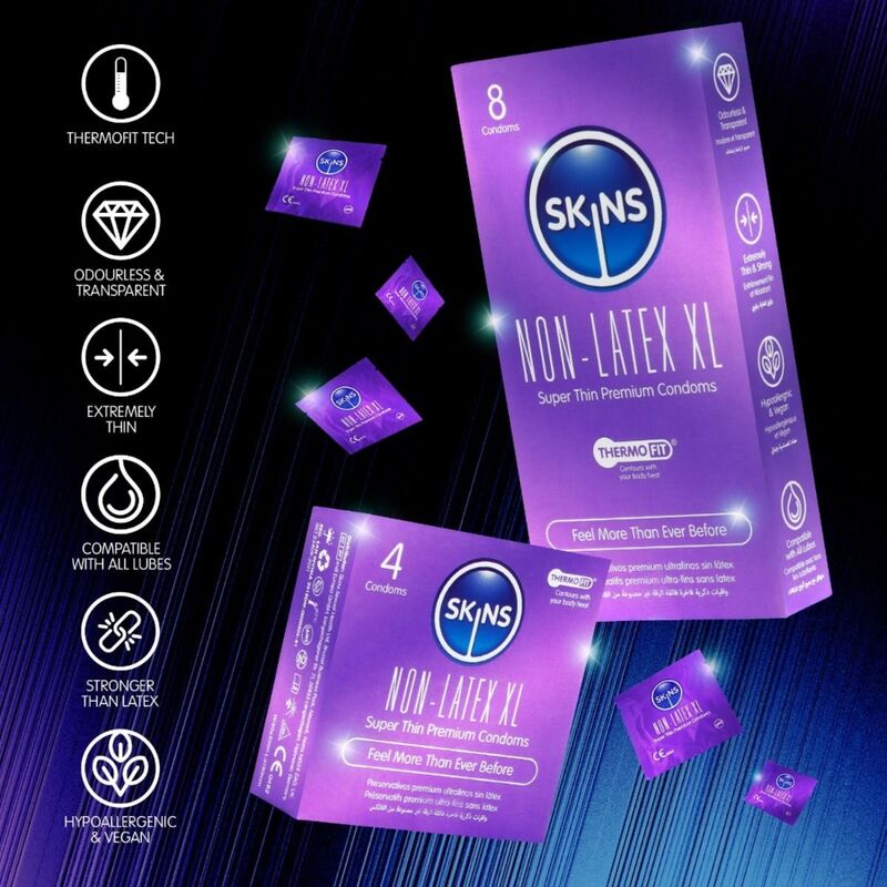 SKINS - PRESERVATIVOS SIN LATEX XL PACK 8 5 SKINS - PRESERVATIVOS SIN LATEX XL PACK 8 - Imagen 5