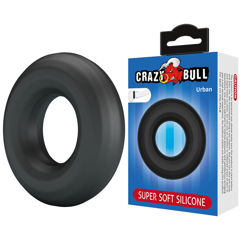 CRAZY BULL - URBAN ANILLO PARA PENE SILICONA SUPER SOFT NEGRO
