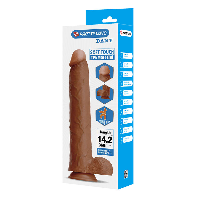 PRETTY LOVE - DANY DILDO REALÍSTICO FLEXIBLE CON VENTOSA 36 CM -Ø- 5,6 CM MARRÓN 4 PRETTY LOVE - DANY DILDO REALÍSTICO FLEXIBLE CON VENTOSA 36 CM -Ø- 5,6 CM MARRÓN - Imagen 4