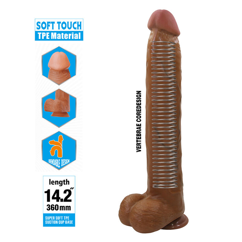 PRETTY LOVE - DANY DILDO REALÍSTICO FLEXIBLE CON VENTOSA 36 CM -Ø- 5,6 CM MARRÓN 5 PRETTY LOVE - DANY DILDO REALÍSTICO FLEXIBLE CON VENTOSA 36 CM -Ø- 5,6 CM MARRÓN - Imagen 5