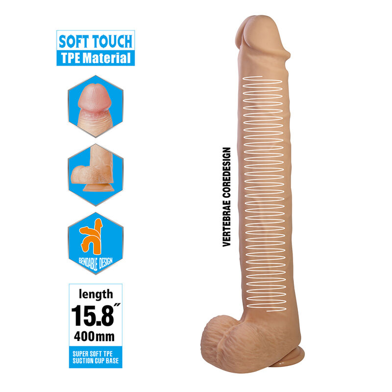 PRETTY LOVE - PAT DILDO REALÍSTICO FLEXIBLE CON VENTOSA NATURAL 40 CM -Ø- 6 CM 6 PRETTY LOVE - PAT DILDO REALÍSTICO FLEXIBLE CON VENTOSA NATURAL 40 CM -Ø- 6 CM - Imagen 6