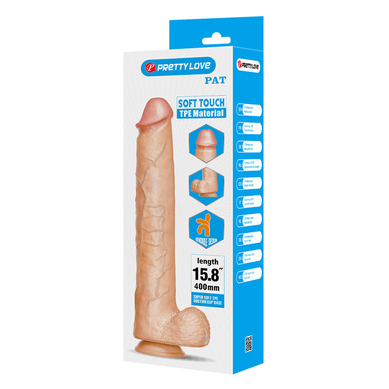 PRETTY LOVE - PAT DILDO REALÍSTICO FLEXIBLE CON VENTOSA NATURAL 40 CM -Ø- 6 CM 3 PRETTY LOVE - PAT DILDO REALÍSTICO FLEXIBLE CON VENTOSA NATURAL 40 CM -Ø- 6 CM - Imagen 3