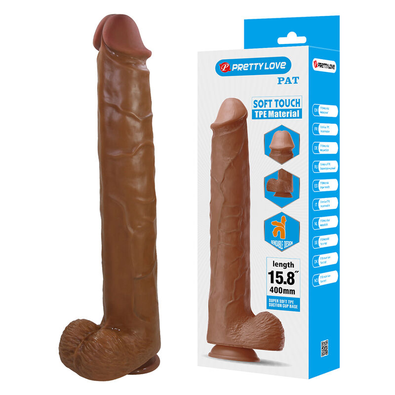 PRETTY LOVE - PAT DILDO REALÍSTICO FLEXIBLE CON VENTOSA 40 CM -Ø- 6 CM MARRÓN 1 PRETTY LOVE - PAT DILDO REALÍSTICO FLEXIBLE CON VENTOSA 40 CM -Ø- 6 CM MARRÓN