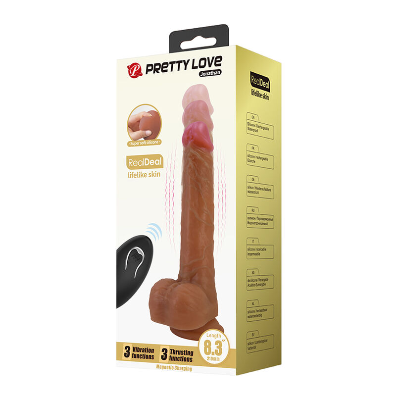 PRETTY LOVE - JONATHAN VIBRADOR REALÍSTICO CON EMPUJE MARRÓN CONTROL REMOTO 2 PRETTY LOVE - JONATHAN VIBRADOR REALÍSTICO CON EMPUJE MARRÓN CONTROL REMOTO - Imagen 2