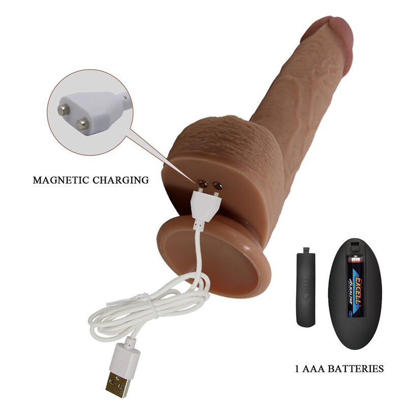 PRETTY LOVE - TOMMY VIBRADOR REALÍSTICO CON EMPUJE MARRÓN OSCURO CONTROL REMOTO 9 PRETTY LOVE - TOMMY VIBRADOR REALÍSTICO CON EMPUJE MARRÓN OSCURO CONTROL REMOTO - Imagen 9