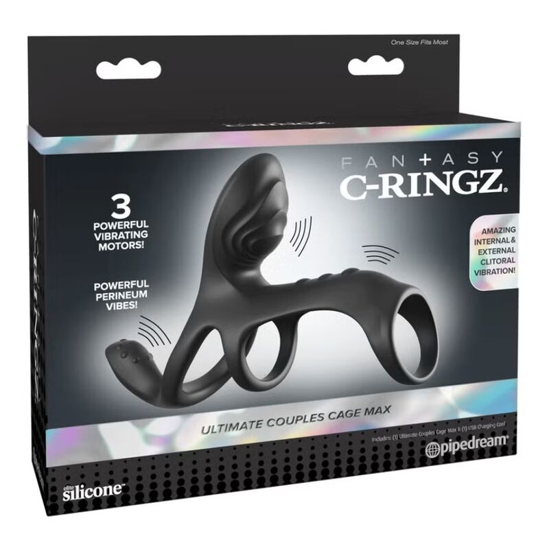 FANTASY C-RINGZ - ANILLO VIBRADOR PARA PAREJAS ULTIMATE COUPLES CAGE MAX 19.5 CM 3 FANTASY C-RINGZ - ANILLO VIBRADOR PARA PAREJAS ULTIMATE COUPLES CAGE MAX 19.5 CM - Imagen 3
