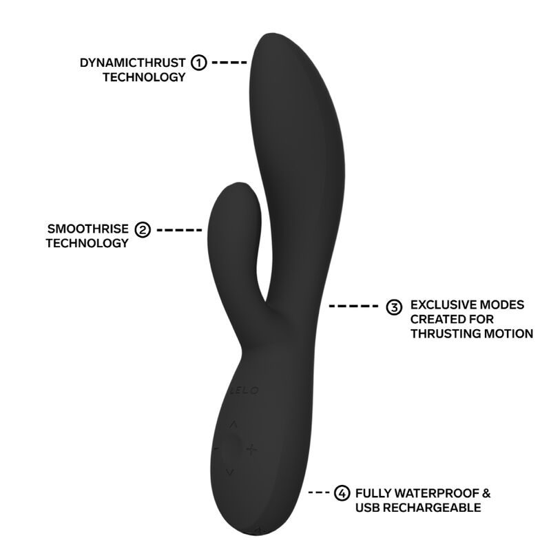 LELO - INA THRUST VIBRADOR RABBIT CON EMPUJE NEGRO 8 LELO - INA THRUST VIBRADOR RABBIT CON EMPUJE NEGRO - Imagen 8