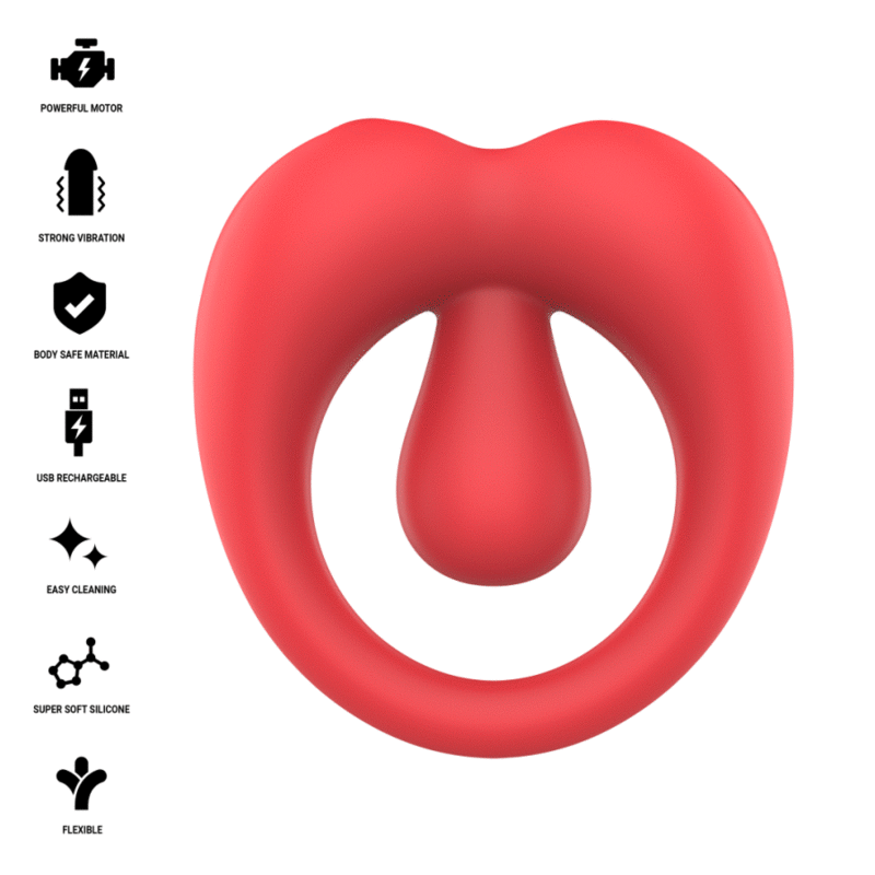 INTENSE - RUSSELL ANILLO VIBRADOR CON ESTIMULACIÓN DE CLÍTORIS ROJO 2 INTENSE - RUSSELL ANILLO VIBRADOR CON ESTIMULACIÓN DE CLÍTORIS ROJO - Imagen 2