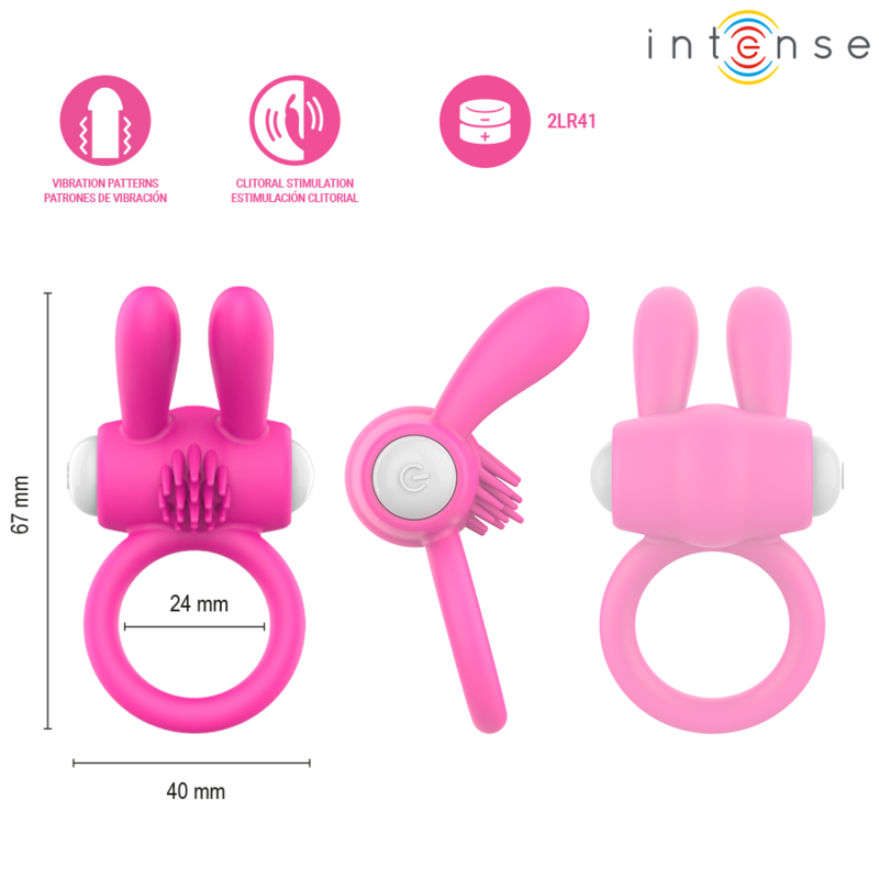 INTENSE - HOPPS ANILLO PARA PENE VIBRADOR CON ESTIMULACIÓN CLITORIANA ROSA 4 INTENSE - HOPPS ANILLO PARA PENE VIBRADOR CON ESTIMULACIÓN CLITORIANA ROSA - Imagen 4