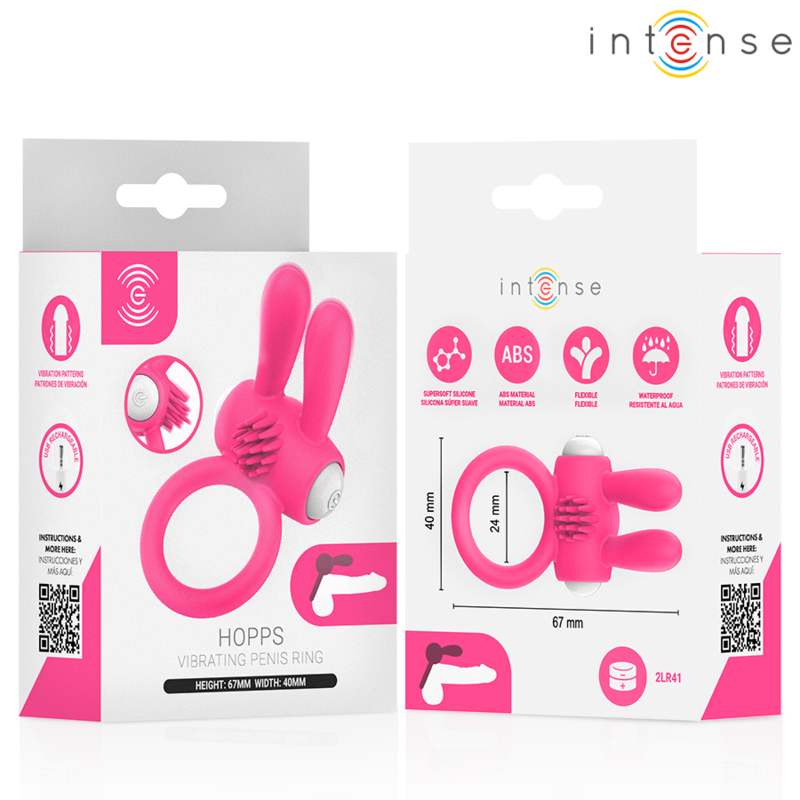 INTENSE - HOPPS ANILLO PARA PENE VIBRADOR CON ESTIMULACIÓN CLITORIANA ROSA 5 INTENSE - HOPPS ANILLO PARA PENE VIBRADOR CON ESTIMULACIÓN CLITORIANA ROSA - Imagen 5