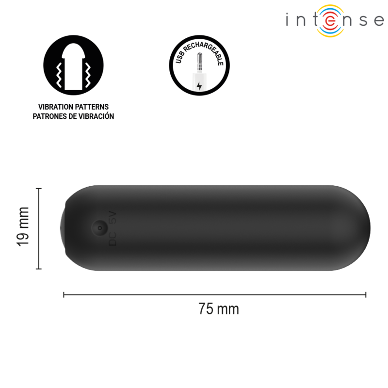 INTENSE - JUDY BALA VIBRADORA RECARGABLE CON CONTROL REMOTO NEGRO 5 INTENSE - JUDY BALA VIBRADORA RECARGABLE CON CONTROL REMOTO NEGRO - Imagen 5