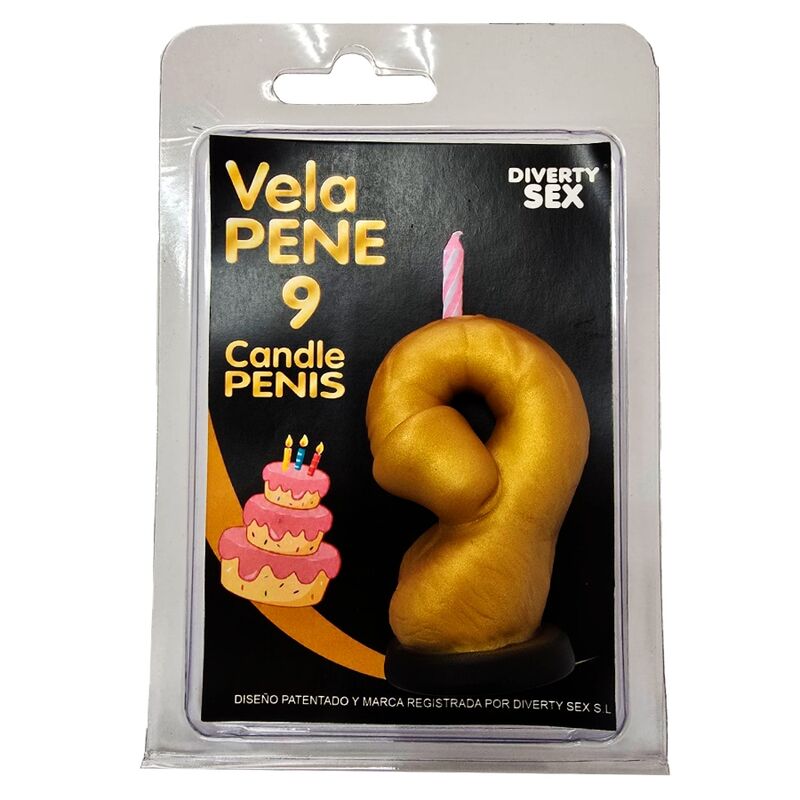 DIABLO PICANTE - VELA PENE EN FORMA DE NUMERO 0 COLOR DORADO