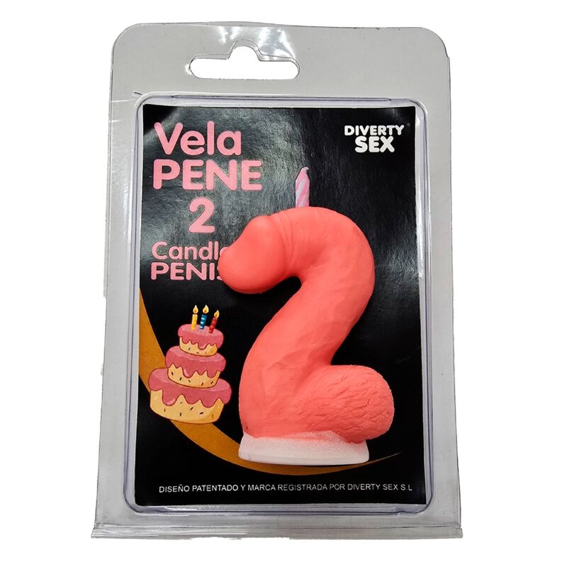 DIABLO PICANTE - VELA PENE EN FORMA DE NUMERO 0 COLOR ROSA