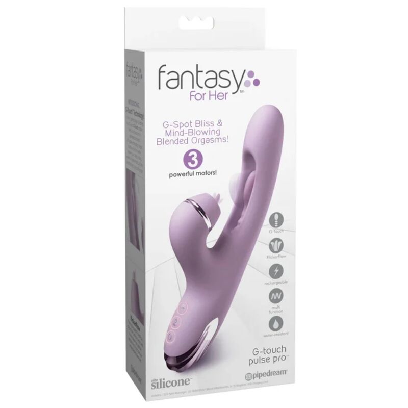 FANTASY FOR HER - G-TOUCH PULSE PRO PURPLE VIBRADOR RABBIT PARA PUNTO G Y CLÍTORIS 2 FANTASY FOR HER - G-TOUCH PULSE PRO PURPLE VIBRADOR RABBIT PARA PUNTO G Y CLÍTORIS - Imagen 2