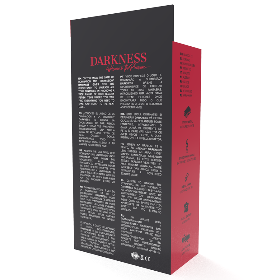 DARKNESS - ESPOSAS AJUSTABLES MANOS LEATHER NEGRO 5 DARKNESS - ESPOSAS AJUSTABLES MANOS LEATHER NEGRO - Imagen 5