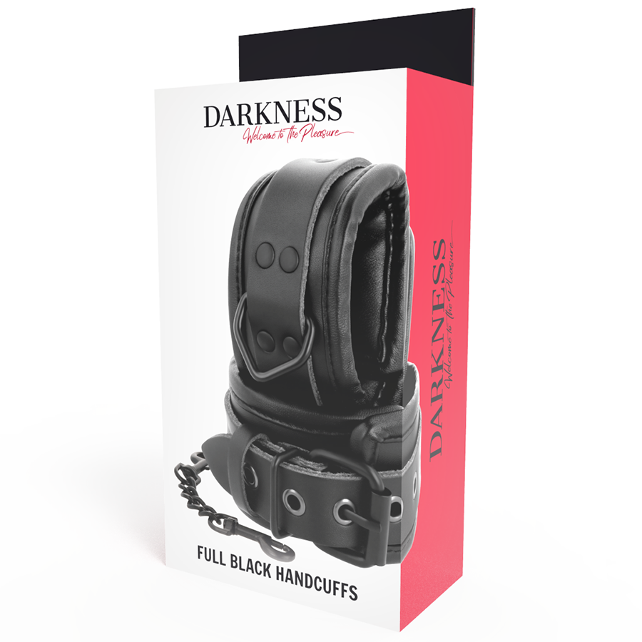 DARKNESS - ESPOSAS AJUSTABLES MANOS LEATHER NEGRO 6 DARKNESS - ESPOSAS AJUSTABLES MANOS LEATHER NEGRO - Imagen 6
