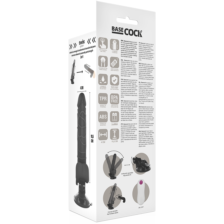 BASECOCK - VIBRADOR REALÍSTICO CONTROL REMOTO NATURAL CON TESTÍCULOS 19.5 CM -O- 4 CM 4 BASECOCK - VIBRADOR REALÍSTICO CONTROL REMOTO NATURAL CON TESTÍCULOS 19.5 CM -O- 4 CM - Imagen 4