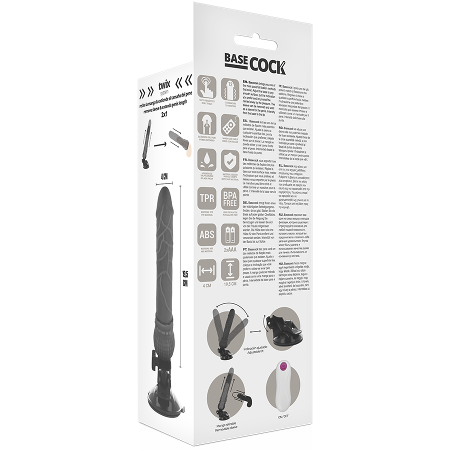 BASECOCK - VIBRADOR REALÍSTICO CONTROL REMOTO NATURAL 19.5 CM -O- 4 CM 3 BASECOCK - VIBRADOR REALÍSTICO CONTROL REMOTO NATURAL 19.5 CM -O- 4 CM - Imagen 3