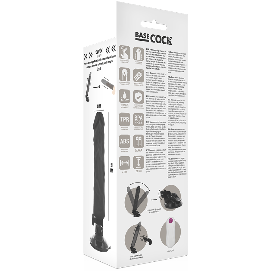 BASECOCK - VIBRADOR REALÍSTICO CONTROL REMOTO NATURAL 21 CM -O- 4 CM 3 BASECOCK - VIBRADOR REALÍSTICO CONTROL REMOTO NATURAL 21 CM -O- 4 CM - Imagen 3