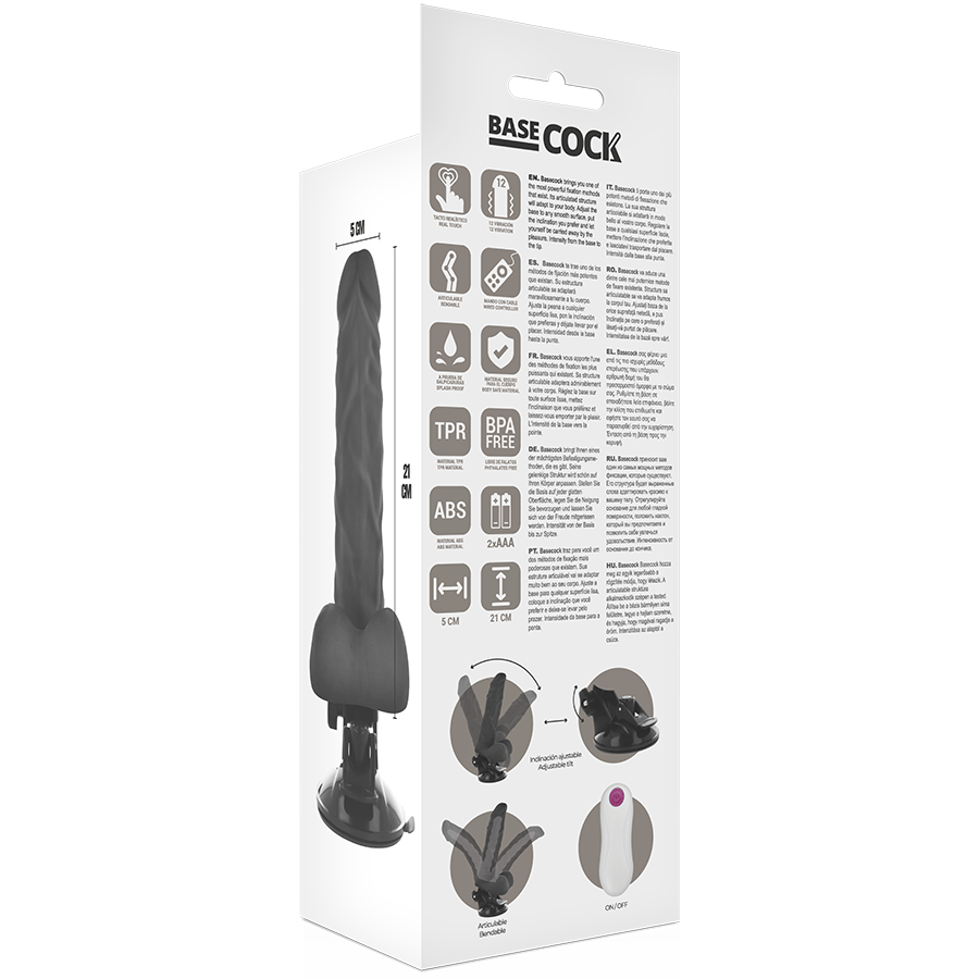 BASECOCK - VIBRADOR REALÍSTICO ARTICULABLE CONTROL REMOTO NATURAL 21 CM -O- 5 CM 2 BASECOCK - VIBRADOR REALÍSTICO ARTICULABLE CONTROL REMOTO NATURAL 21 CM -O- 5 CM - Imagen 2