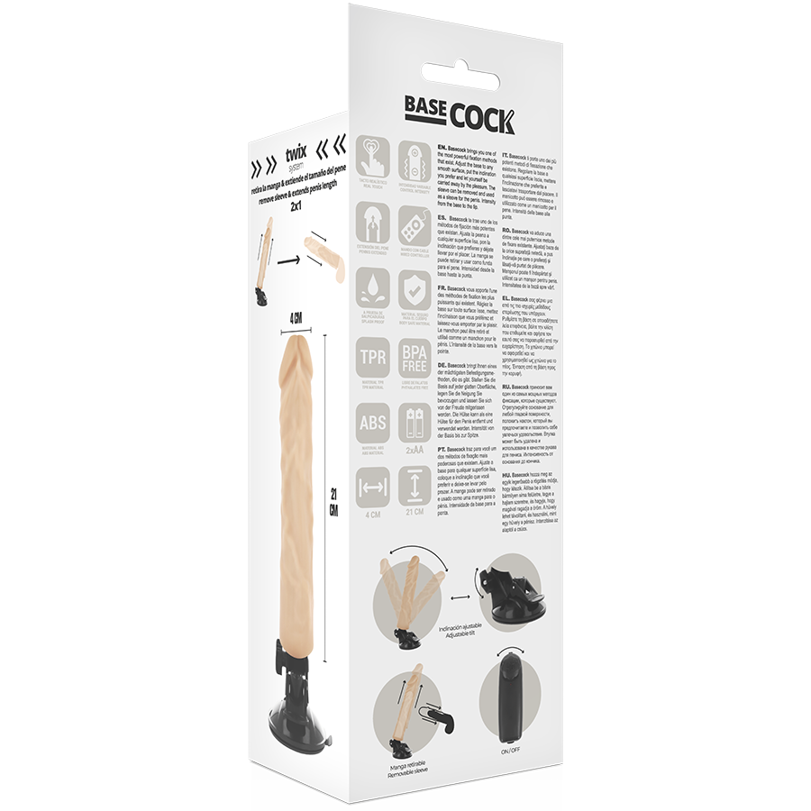BASECOCK - VIBRADOR REALÍSTICO CONTROL REMOTO NATURAL 21 CM -O- 4 CM 5 BASECOCK - VIBRADOR REALÍSTICO CONTROL REMOTO NATURAL 21 CM -O- 4 CM - Imagen 5