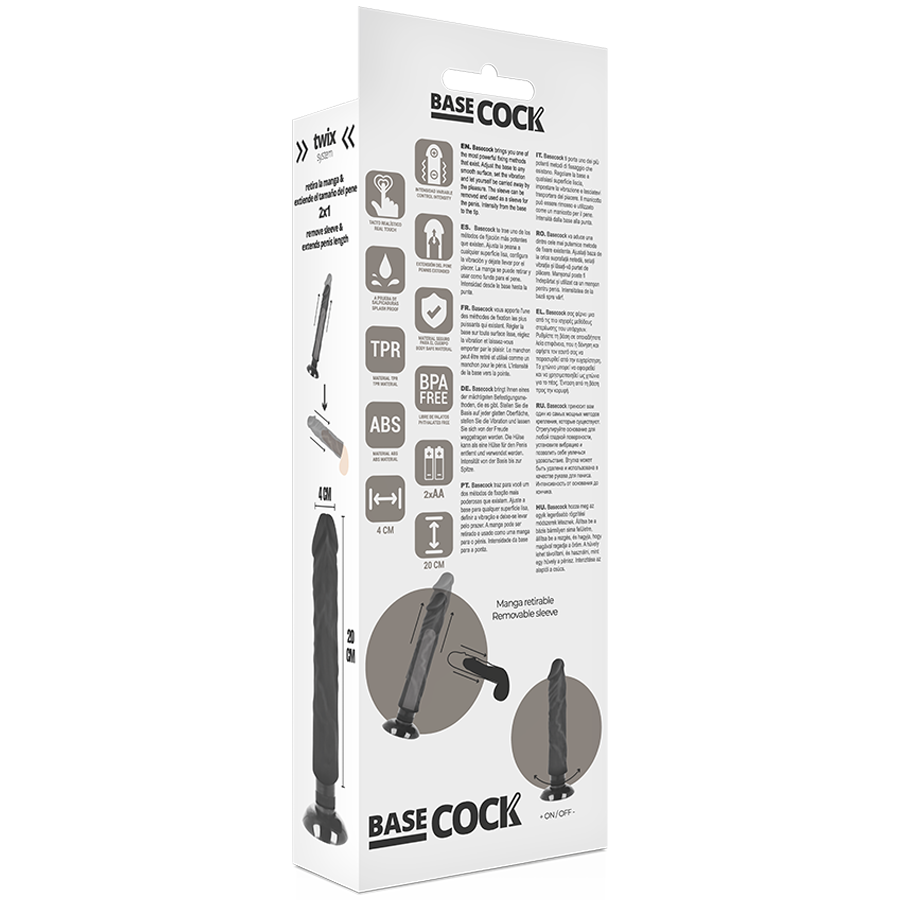 BASECOCK - VIBRADOR REALÍSTICO 2-1 NATURAL 20 CM -O- 4 CM 5 BASECOCK - VIBRADOR REALÍSTICO 2-1 NATURAL 20 CM -O- 4 CM - Imagen 5