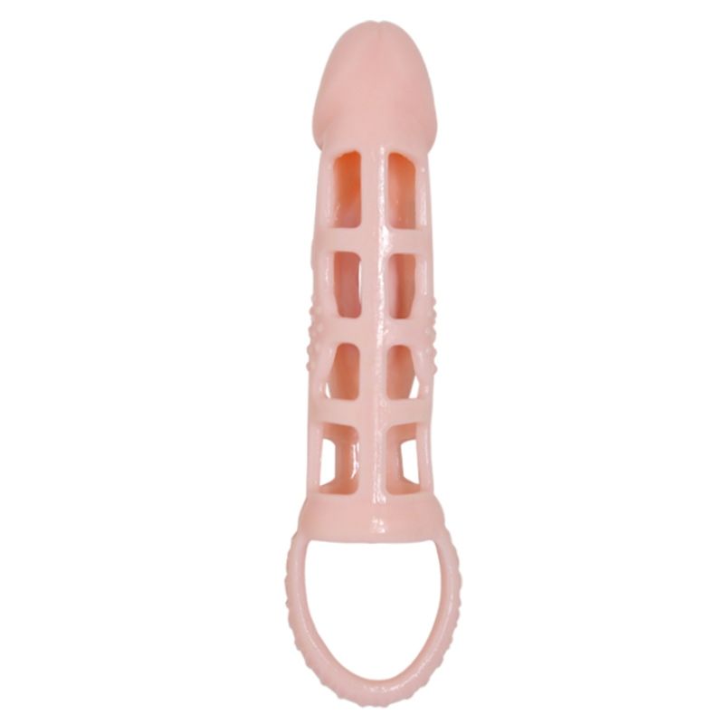 BAILE - FUNDA EXTENSORA PENE CON VIBRACIÓN Y STRAP NATURAL 13.5 CM 3 BAILE - FUNDA EXTENSORA PENE CON VIBRACIÓN Y STRAP NATURAL 13.5 CM - Imagen 3