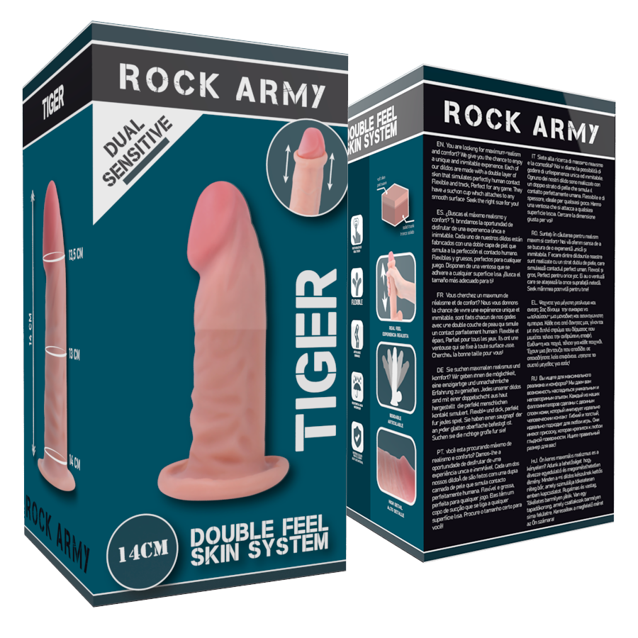 ROCKARMY -TIGER DILDO REALISTA DUAL DENSITY14 CM -O- 4.46 CM 9 ROCKARMY -TIGER DILDO REALISTA DUAL DENSITY14 CM -O- 4.46 CM - Imagen 9