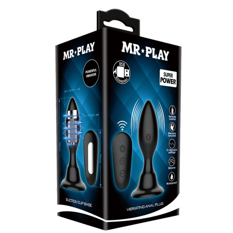 MR PLAY - PLUG ANAL CON VIBRACIÓN NEGRO CONTROL REMOTO 9 MR PLAY - PLUG ANAL CON VIBRACIÓN NEGRO CONTROL REMOTO - Imagen 9