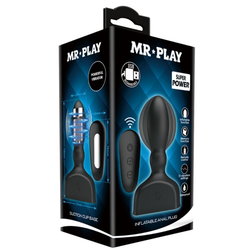 MR PLAY - PLUG ANAL HINCHABLE NEGRO CONTROL REMOTO 6 MR PLAY - PLUG ANAL HINCHABLE NEGRO CONTROL REMOTO - Imagen 6