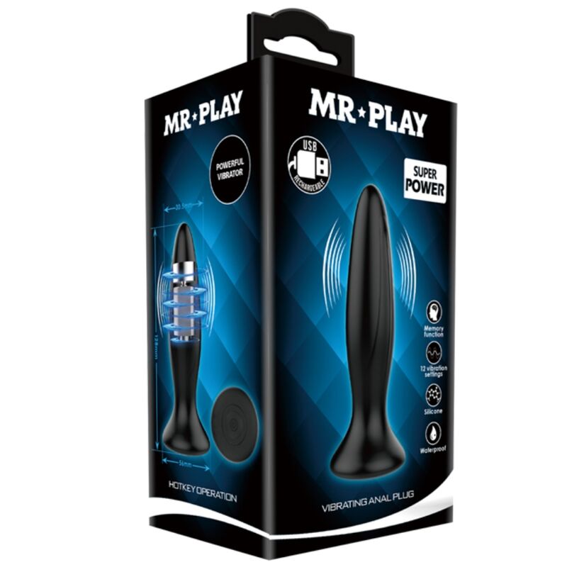MR PLAY - PLUG ANAL VIBRADOR NEGRO RECARGABLE 4 MR PLAY - PLUG ANAL VIBRADOR NEGRO RECARGABLE - Imagen 4