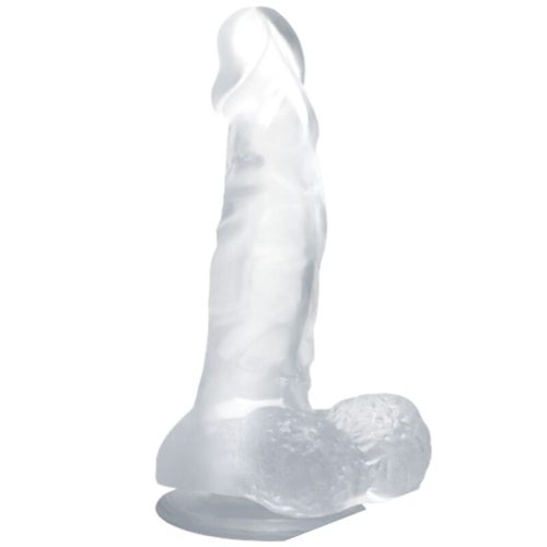 BAILE – DILDO REALÍSTICO CON VENTOSA Y TESTÍCULOS 16.7 CM TRANSPARENTE