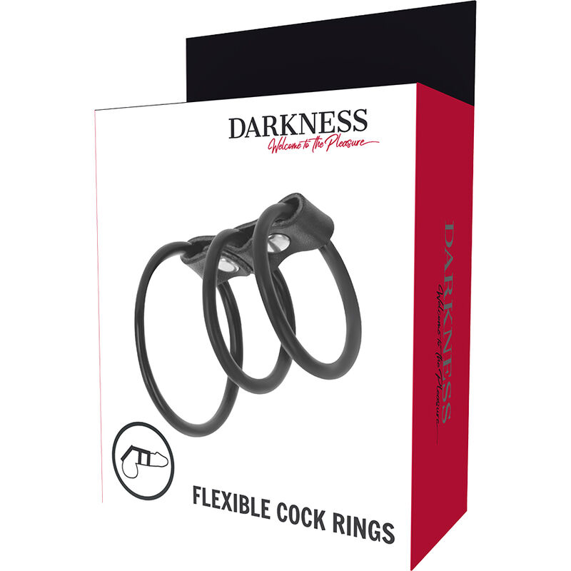 DARKNESS - SET DE 3 ANILLAS PENE FLEXIBLE 3 DARKNESS - SET DE 3 ANILLAS PENE FLEXIBLE - Imagen 3