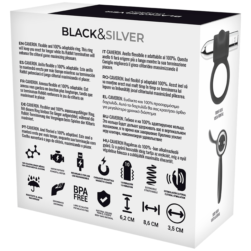 BLACK&SILVER - CAMERON ANILLO RECARGABLE SILVER 4 BLACK&SILVER - CAMERON ANILLO RECARGABLE SILVER - Imagen 4
