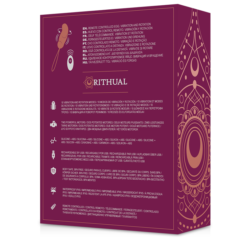 RITHUAL - ESHA HUEVO CONTROL REMOTO SISTEMA ROTACIÓN + VIBRACIÓN 6 RITHUAL - ESHA HUEVO CONTROL REMOTO SISTEMA ROTACIÓN + VIBRACIÓN - Imagen 6