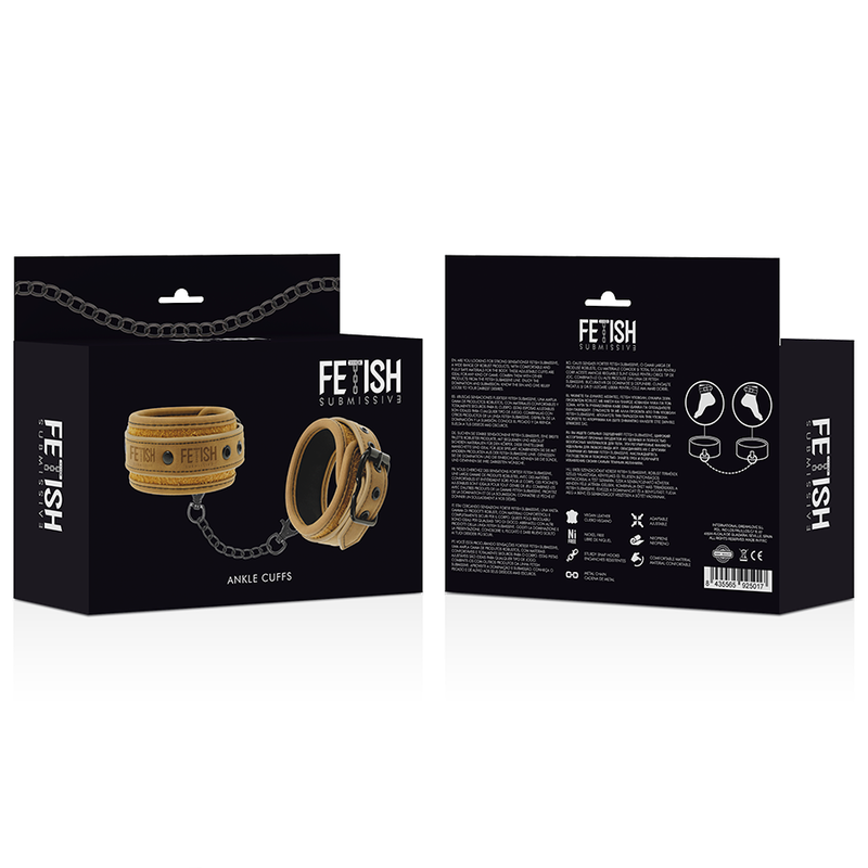 FETISH SUBMISSIVE ORIGEN - ESPOSAS TOBILLOS CUERO VEGANO CON FORRO DE NEOPRENO 7 FETISH SUBMISSIVE ORIGEN - ESPOSAS TOBILLOS CUERO VEGANO CON FORRO DE NEOPRENO - Imagen 7
