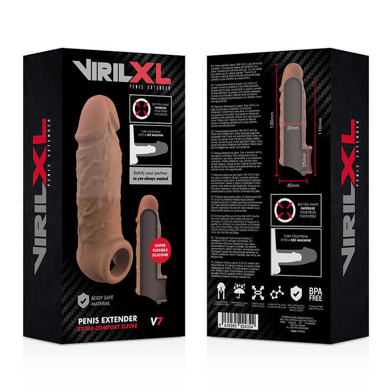VIRILXL - EXTENSIÓN DE PENE LIQUID SILICONE V7 MARRÓN 2 VIRILXL - EXTENSIÓN DE PENE LIQUID SILICONE V7 MARRÓN - Imagen 2