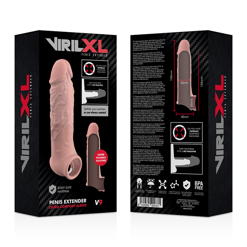 VIRILXL - EXTENSION DE PENE LIQUID SILICONE V9 NATURAL 9 VIRILXL - EXTENSION DE PENE LIQUID SILICONE V9 NATURAL - Imagen 9