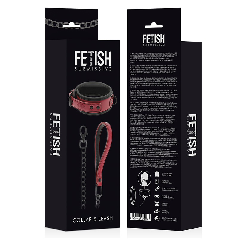 FETISH SUBMISSIVE DARK ROOM - COLLAR CON CADENA CON FORRO DE NEOPRENO 6 FETISH SUBMISSIVE DARK ROOM - COLLAR CON CADENA CON FORRO DE NEOPRENO - Imagen 6