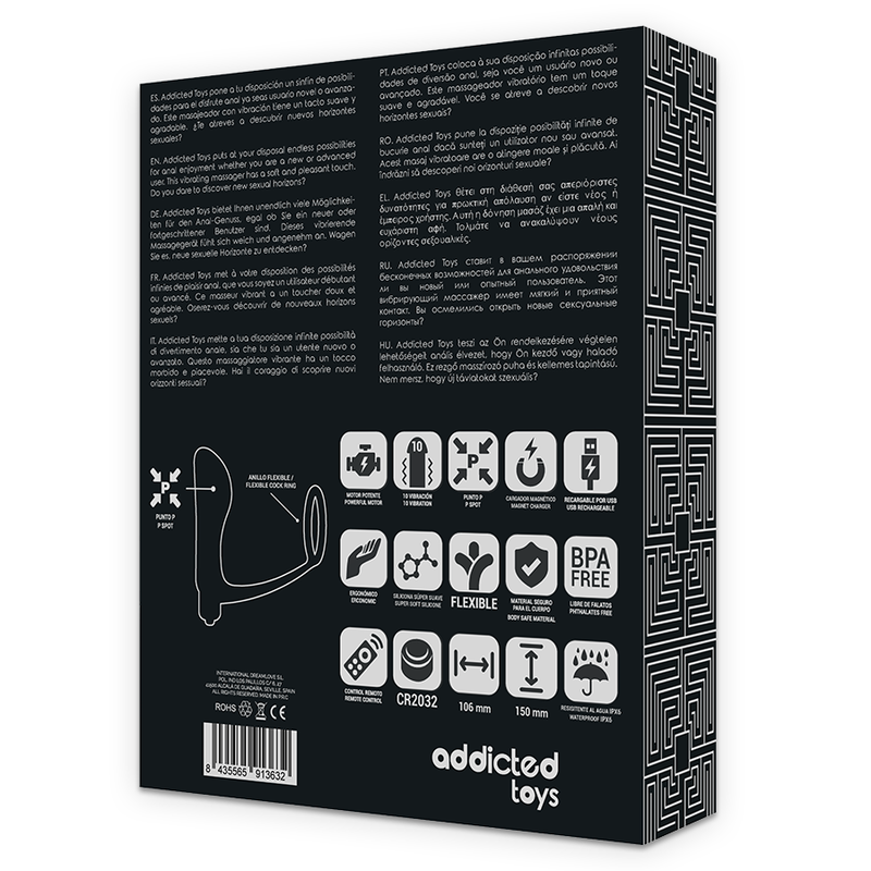 ADDICTED TOYS - ANILLA PENE CON PLUG ANAL CONTROL REMOTO NEGRO RECARGABLE 6 ADDICTED TOYS - ANILLA PENE CON PLUG ANAL CONTROL REMOTO NEGRO RECARGABLE - Imagen 6