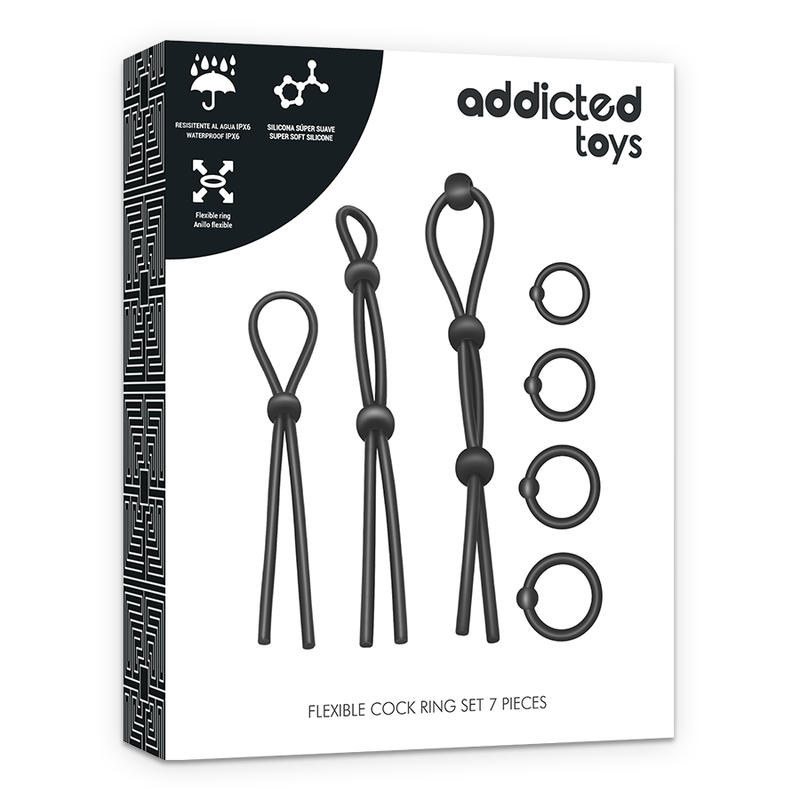 ADDICTED TOYS - KIT DE 7 ANILLAS SILICONA FLEXIBLE 2 ADDICTED TOYS - KIT DE 7 ANILLAS SILICONA FLEXIBLE - Imagen 2