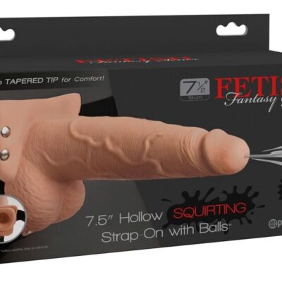 FETISH FANTASY SERIES – ARNÉS AJUSTABLE PENE REALÍSTICO CON TESTÍCULOS SQUIRTING 19 CM