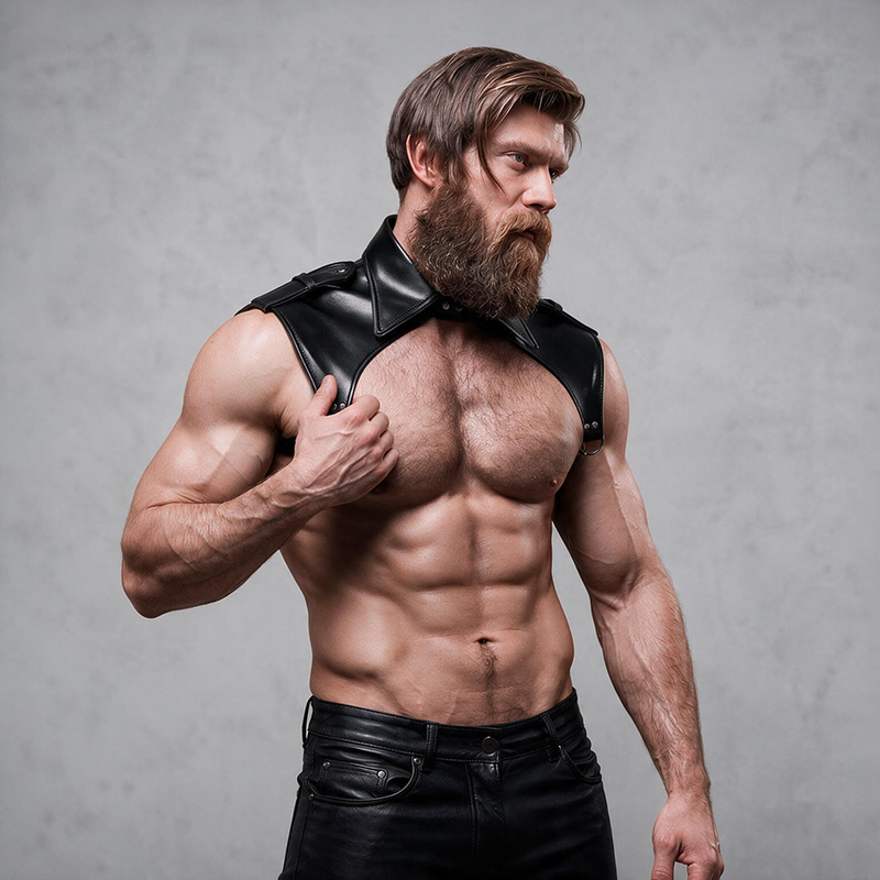 FETISH SUBMISSIVE ATTITUDE - ARNÉS BRIGADE AJUSTABLE ECOPIEL CUELLO HOMBRE 3 FETISH SUBMISSIVE ATTITUDE - ARNÉS BRIGADE AJUSTABLE ECOPIEL CUELLO HOMBRE - Imagen 3