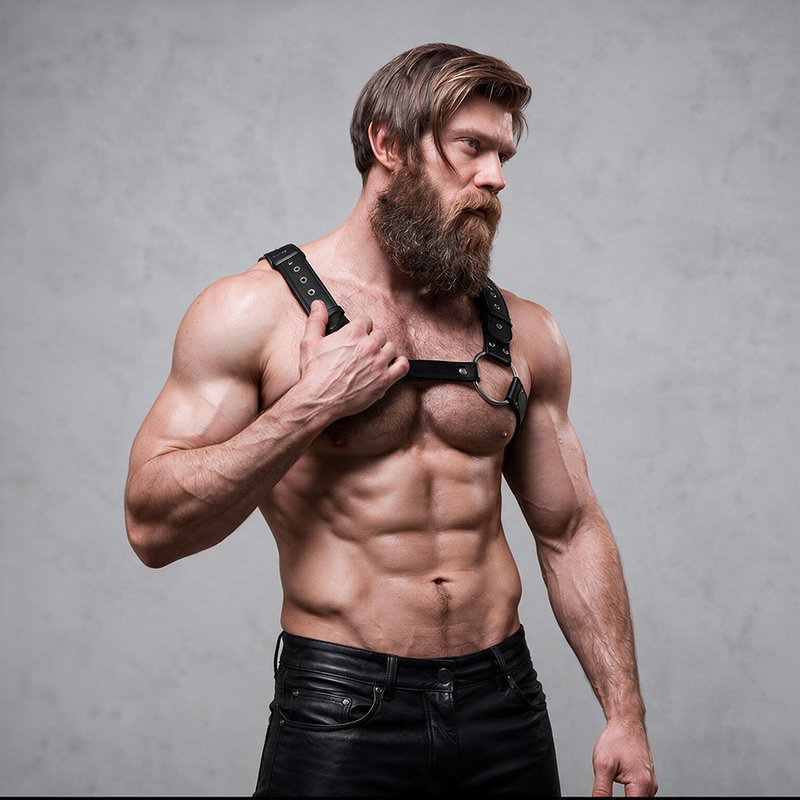 FETISH SUBMISSIVE ATTITUDE - ARNÉS ECOPIEL PECHO CON TACHUELAS HOMBRE 4 FETISH SUBMISSIVE ATTITUDE - ARNÉS ECOPIEL PECHO CON TACHUELAS HOMBRE - Imagen 4