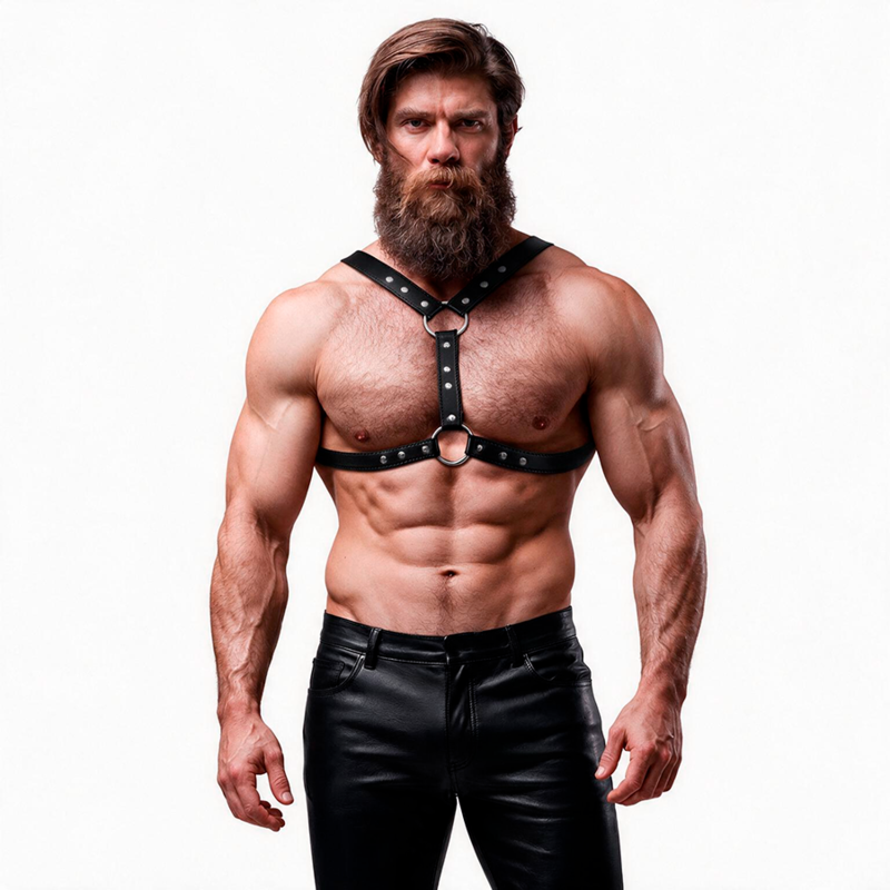 FETISH SUBMISSIVE ATTITUDE - ARNÉS ECOPIEL PECHO CON DOBLE SUJECIÓN Y TACHUELAS HOMBRE 4 img 233433 f2a110f6e38674156e3093320d29db30 1