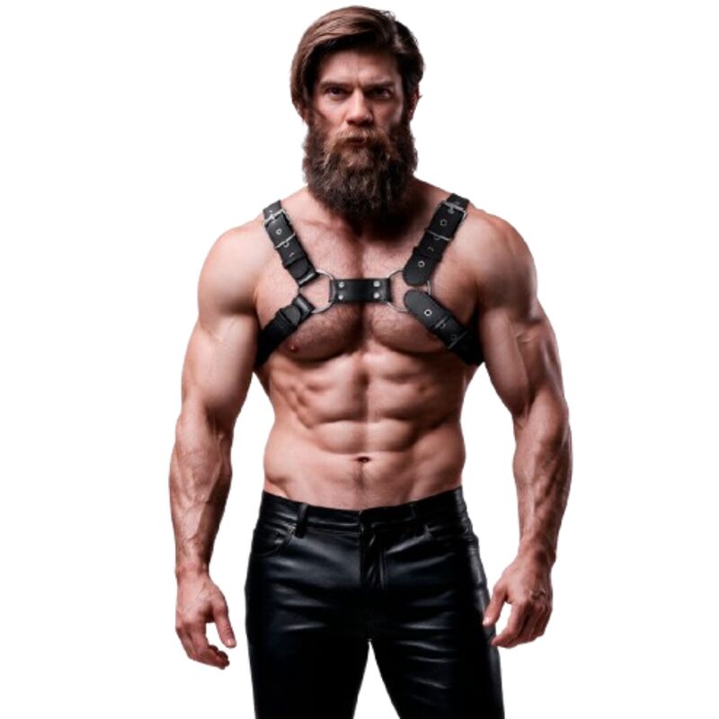 FETISH SUBMISSIVE ATTITUDE - ARNÉS BULLDOG AJUSTABLE ECOPIEL PECHO HOMBRE 9 img 233452 ba06574ecaffa3ec74f3f06a3a84a342 1