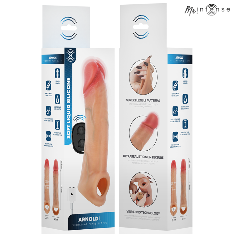 MR INTENSE - ARNOLD L VIBRADOR FUNDA PENE SILICONA CONTROL REMOTO 16 CM -Ø- 4.5 CM 3 MR INTENSE - ARNOLD L VIBRADOR FUNDA PENE SILICONA CONTROL REMOTO 16 CM -Ø- 4.5 CM - Imagen 3